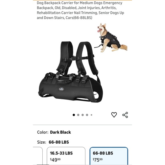 Other - Dog Lift Harness Support Carrier Vest for Large Dogs (Inv 1042)